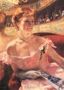 Mary Cassatt, Lydia in a Loge Wearing a Pearl Necklace